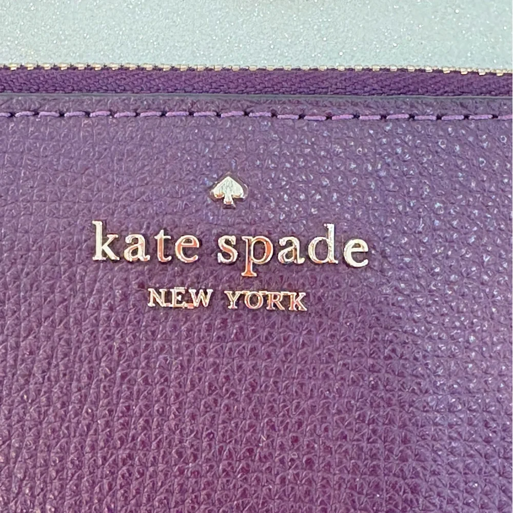 Kate Spade New York Darcy Medium Zip Card Holder Ripe Plum - Picture 2 of 7